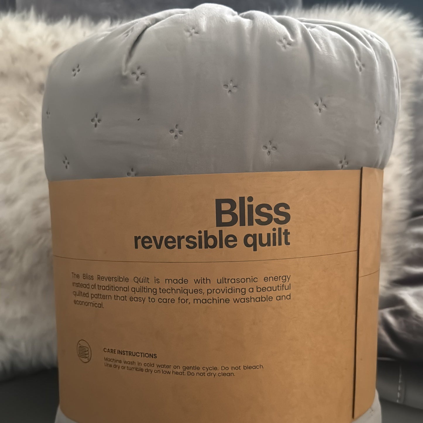 Bliss GREY Reversible Quilt