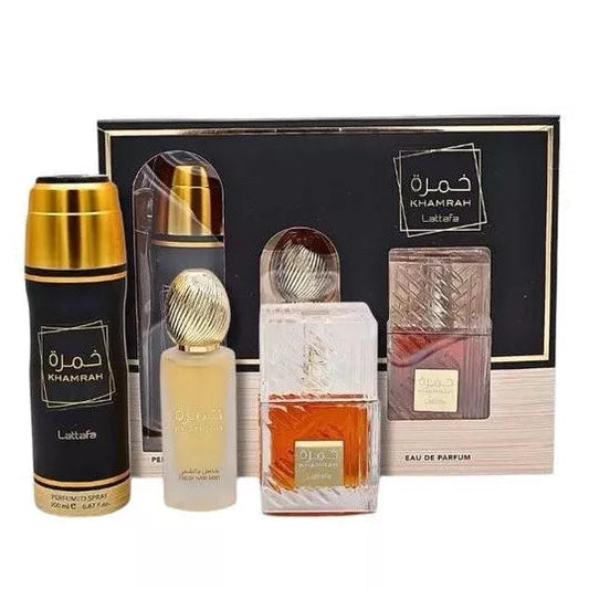 Lattafa Khamrah 3 Piezas Set de Regalo